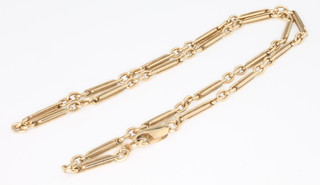 A 9ct yellow gold fancy link necklace, 9 grams, 16" 