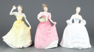 3 Royal Doulton figures - a figure of a lady HN3222 8", a ditto Miss Kay HN3859 8 1/2" and Madeline HN4512 8 1/2" 