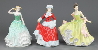 3 Royal Doulton figures - Winter HN5314 8 1/2", Emily HN4093 8 1/2" and Spring Ball HN5467 9" 