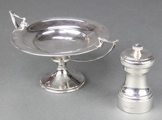 An Edwardian silver 2 handled tazza Sheffield 1908 7" together with a silver pepper mill 