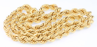 A 9ct yellow gold rope twist necklace 11.7 grams, 19" 