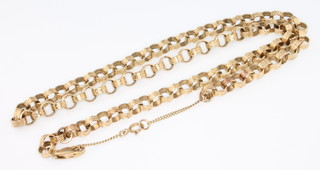 A 9ct fancy link chain necklace, 28 grams, 18" 