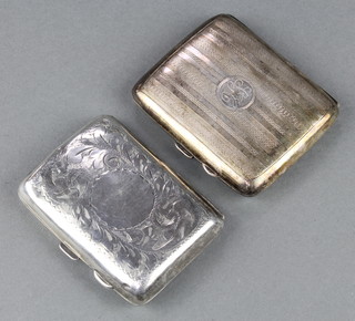 An Edwardian silver cigarette case Chester 1906 and 1 other 142 grams