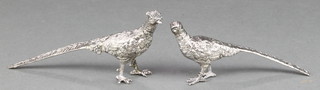 A pair of Continental plated figures of pheasants 