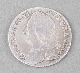 A George II sixpence 1757 
