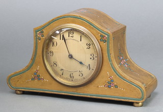 Buren for the Goldsmiths & Silversmiths Company, a 1930's 8 day bedroom timepiece  with paper dial and Arabic numerals contained in a gilt lacquered case 

