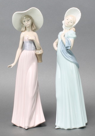 Two Nao figures of standing ladies 12 1/2" 