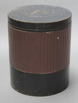 A Biba style drum shaped stool 18"h x 15" diam. 