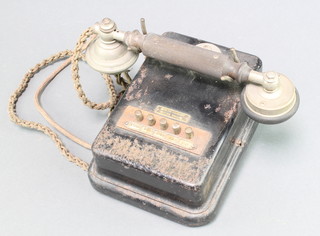 A metal internal telephone