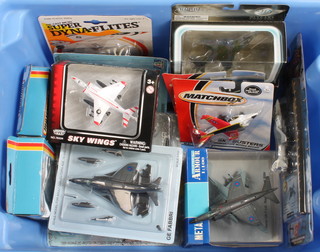 Two Matchbox model Harriers SB-27 and other model aircraft
