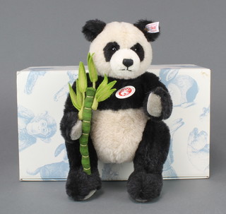 A Steiff limited edition panda 2008, 036538 boxed and with certificate 
