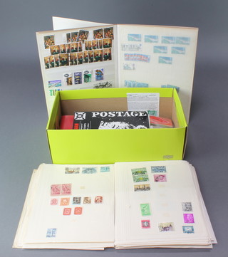 A stock book of GB stamps - Victoria and later, an album of World stamps together with 10 sets of  The 1980 British Post Office miniature sheet, loose stamps etc  