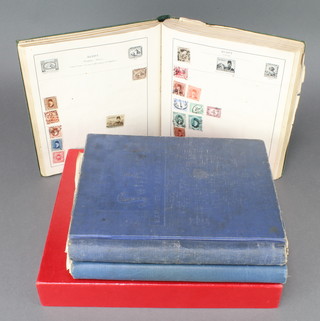 A Stanford Major album of GB and World stamps, a blue Stanley Gibbons Swiftsure album of World stamps and a Victory stamp album  GB and World stamps including 3 penny reds  