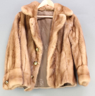 A lady's natural brown mink half length fur coat by Emba Pastel 
