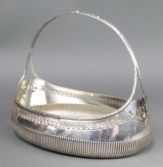An 800 standard Continental basket with pierced decoration and demi-fluted base 720 grams 12" 
