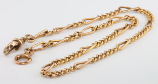 A yellow gold fancy link necklace 8 grams  