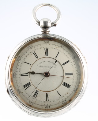 A silver cased key wind chronometer pocket watch 