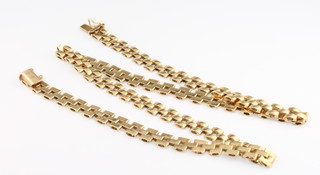 A 9ct yellow gold fancy link necklace 14 grams, 17" 