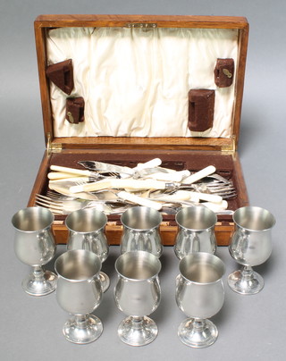 A quantity of Edwardian and later plated cutlery, etc