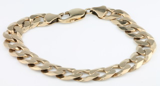 A 9ct yellow gold flat link bracelet, 27 grams 