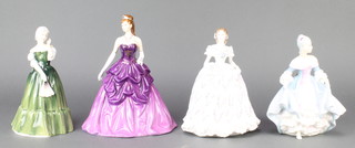 Two Royal Doulton figures - Gillian HN3042 8 1/2" and Southern Belle HN2425 8", a Royal Worcester ditto The Last Waltz no.8149/12500 8 1/2" and a Royal Staffordshire do. A Magical Encounter no.78/4950 29" 
