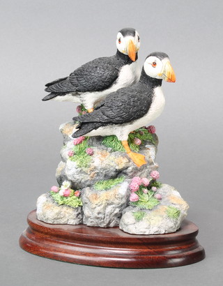 A Border Fine Arts group - Puffins by Ray Ayres, 2005, 197/500 6", with certificate 