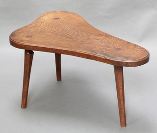 Jack Grimble, a bleached elm occasional table raised on chamfered supports 17"h x 32"h x 20"d, the base signed Jack Grimble Cromer 1966 