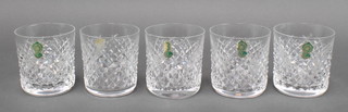 5 Waterford Crystal whisky tumblers 