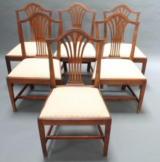A set of 6 19th Century mahogany Hepplewhite style camel back dining chairs 