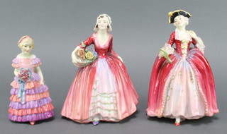 3 Royal Doulton figures - The Little Bridesmaid HN1433 5", Janet HN157 6 1/2" and Camille HN1586 6 1/2" 