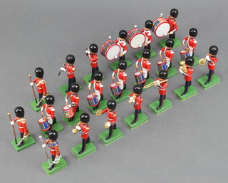 A W Britains 18 piece brigade of guards band together with 3 drum majors 