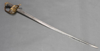 A William IV Infantry Officer's sword with 32" blade (no scabbard and the guard is bent) 