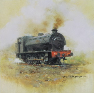 David Shepherd, prints, railway interest "East Somerset Railway Ginty Class 3F" 47493 at Cranmore" and "East Somerset Railway Austerity Class J9468005 at Cranmore" both signed in pencil 6 1/2" x 6 1/2" 