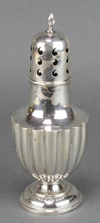 A Queen Anne style silver shaker, rubbed marks, 119 grams 