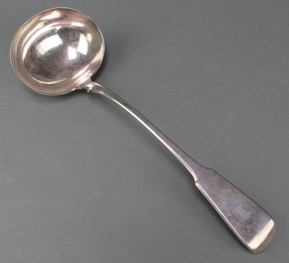 A George III fiddle pattern silver ladle, London 1812, 196 grams