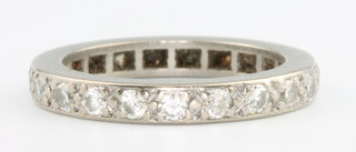 A white gold eternity ring, size J 1/2