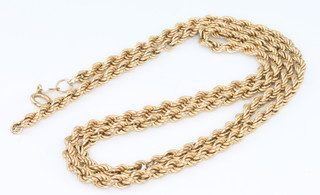 A 9ct yellow gold rope twist necklace 4.7 grams, 20" 