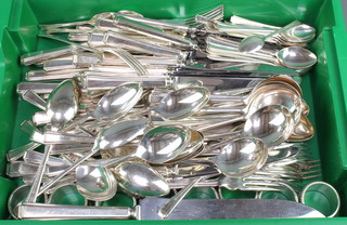 A quantity of silver plated cutlery for 12 
