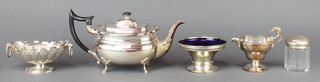 A plated tea pot minor plated items