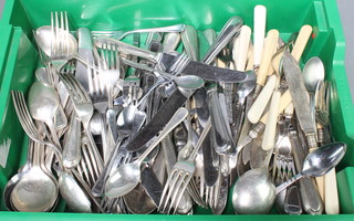 A quantity of beaded and other plated cutlery 