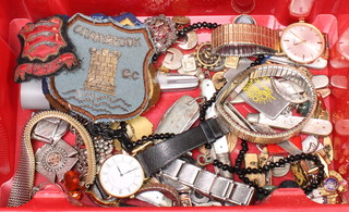 A Boys steel cased West End Watch Company wristwatch on bracelet, minor watches and jewellery