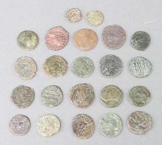 Twenty two Roman Imperial bronze coins 235-476AD 