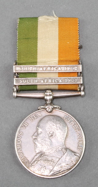A Kings South Africa medal 1902 with 2 bars South Africa 1901 and 1902 to 9997 Pte. G Redmayne East Lancashire Regt. 