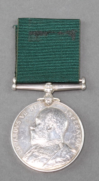 An Edward VII issue Voluntary Long Service medal to 9737 Saffa J Fannon 2nd West Riding of Yorkshire Royal Engineers Volunteer