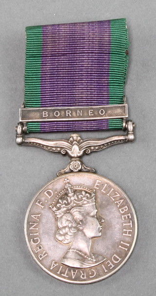 A Campaign Service medal 1962, 1 bar Borneo to 23873983 Pte. M E Taylor Queen's Own Buffs