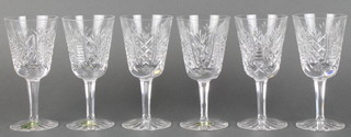 A set of 6 Waterford Crystal small wine glasses 