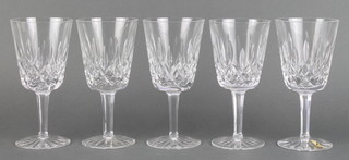 5 Waterford Crystal Lismore pattern large wine glasses
