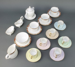 Six Coalport coffee cans and 7 saucers and minor teaware 
