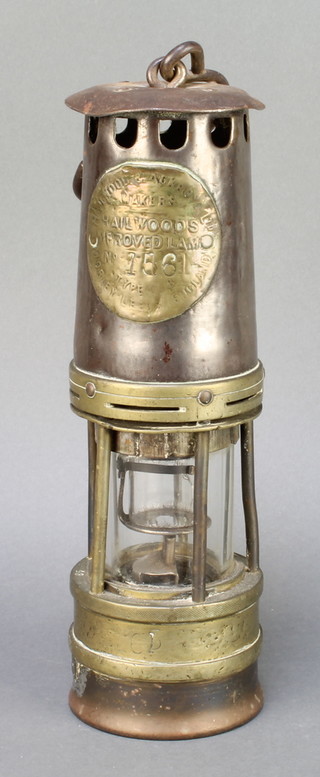 A Hailwoods improved miner's safety lamp no.156 