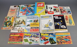 Six Dinky Toy catalogues nos. 4, 6 (x2), 8, 9 and 11 together with 5 Matchbox catalogues 1970, 72, 73 (x3) and other catalogues etc 